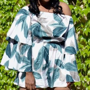 Missguided floral ruffle romper